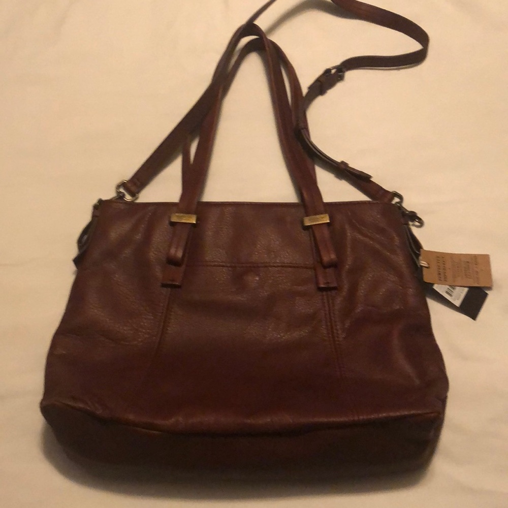 NWT American Leather “Essex Ziptop Tote Cordovan Smooth” tote/purse